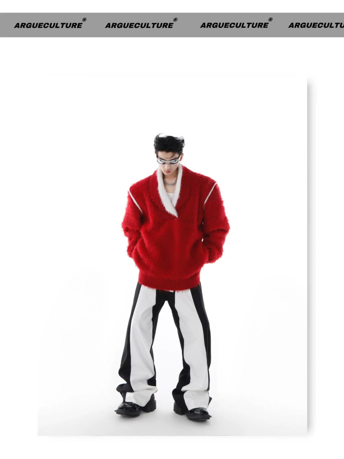 desc::red-faux-mink-heavyweight-square-neck-streetwear-sweater-detail-img-10