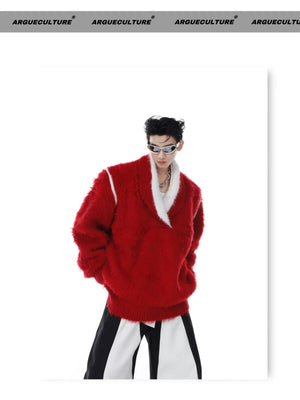 desc::red-faux-mink-heavyweight-square-neck-streetwear-sweater-detail-img-3