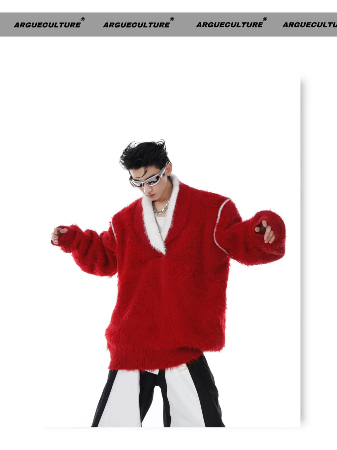 desc::red-faux-mink-heavyweight-square-neck-streetwear-sweater-detail-img-5