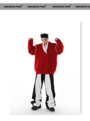 desc::red-faux-mink-heavyweight-square-neck-streetwear-sweater-detail-img-9