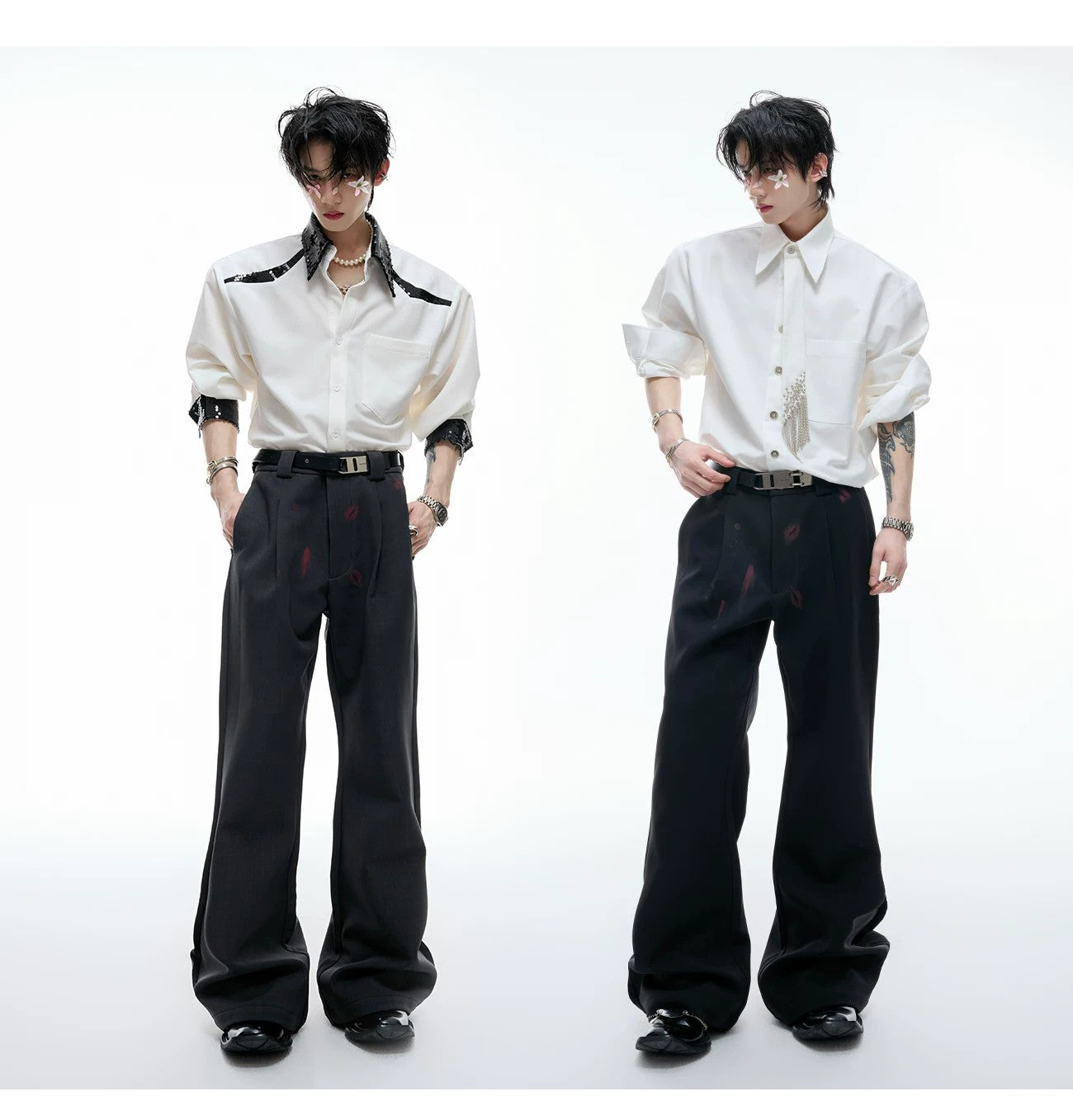 desc::red-lip-graphic-pleated-flare-trousers-detail-img-5