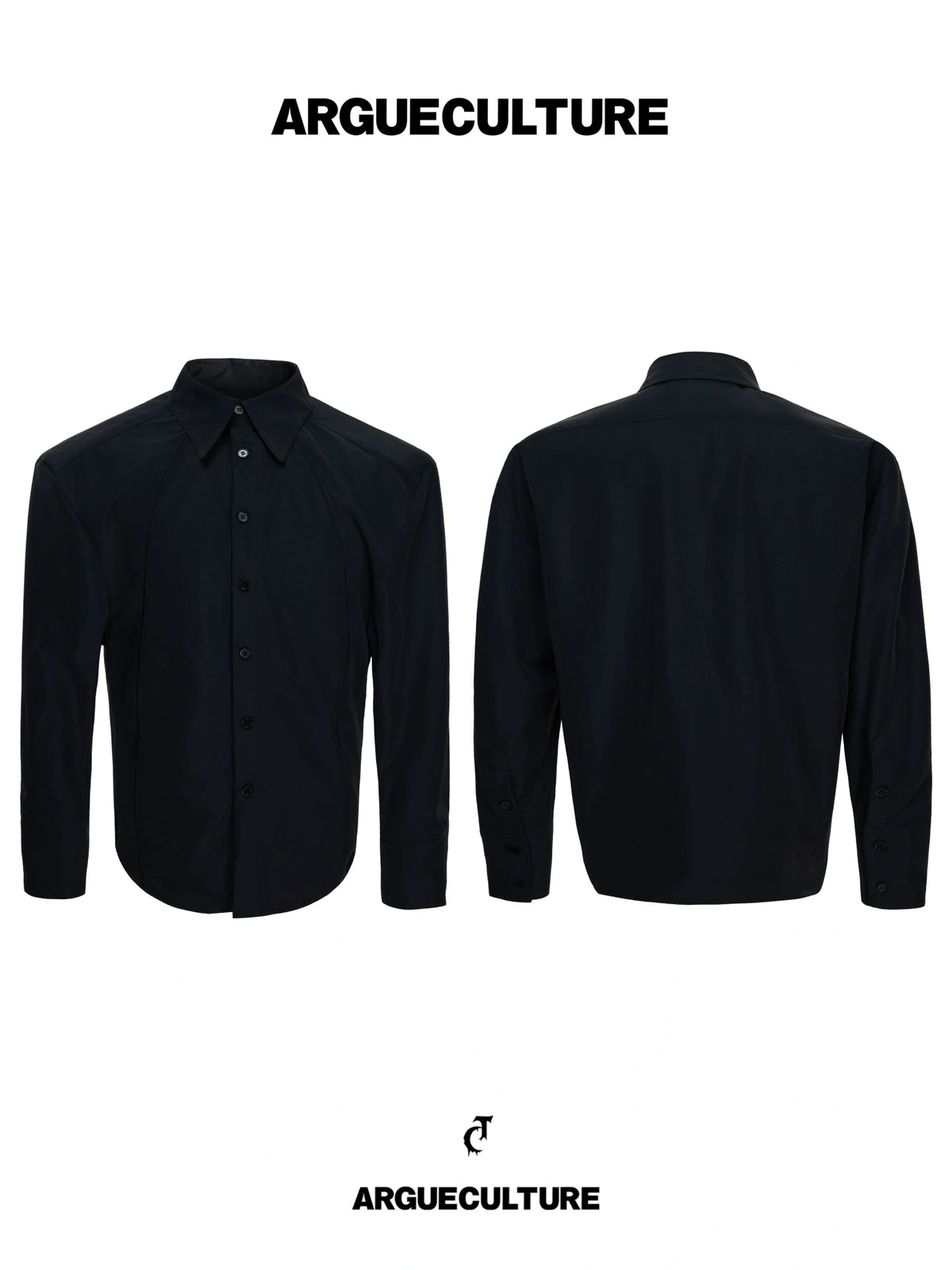 Relaxed Deconstructed Cotton-Spandex Shirt in Black - main image 2