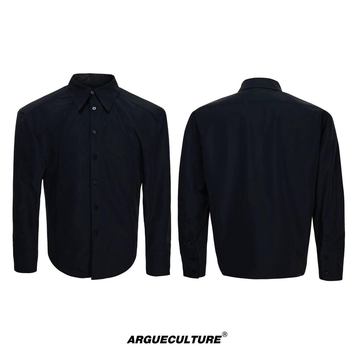 Relaxed Deconstructed Cotton-Spandex Shirt in Black - Black