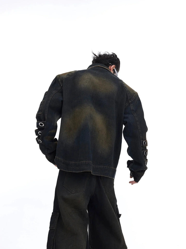 Retro Distressed Denim Suit with Wasteland Jacket and Cargo Pants - ArguE CulturE