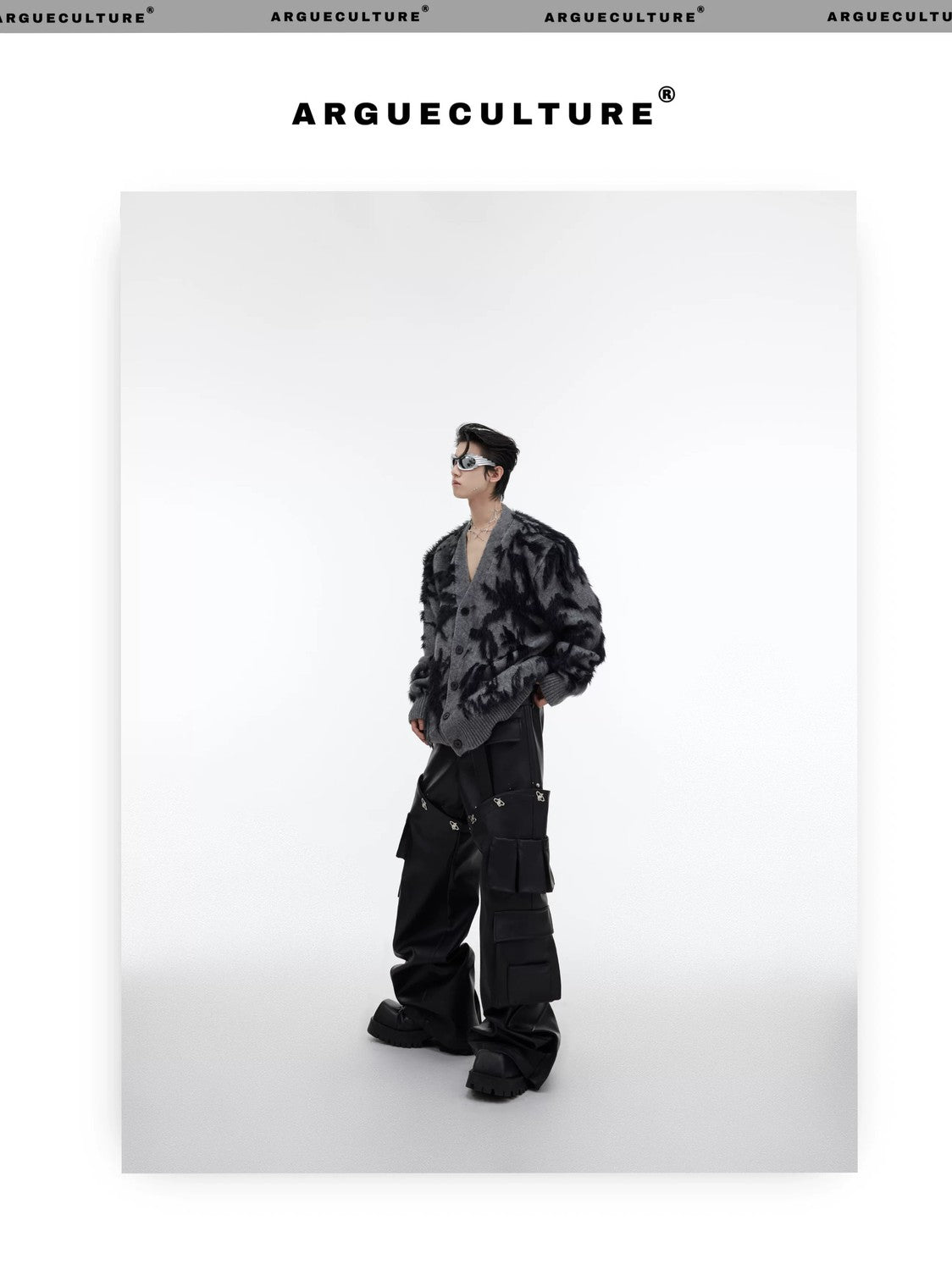 desc::retro-jacquard-faux-mink-cardigan-oversized-v-neck-detail-img-1