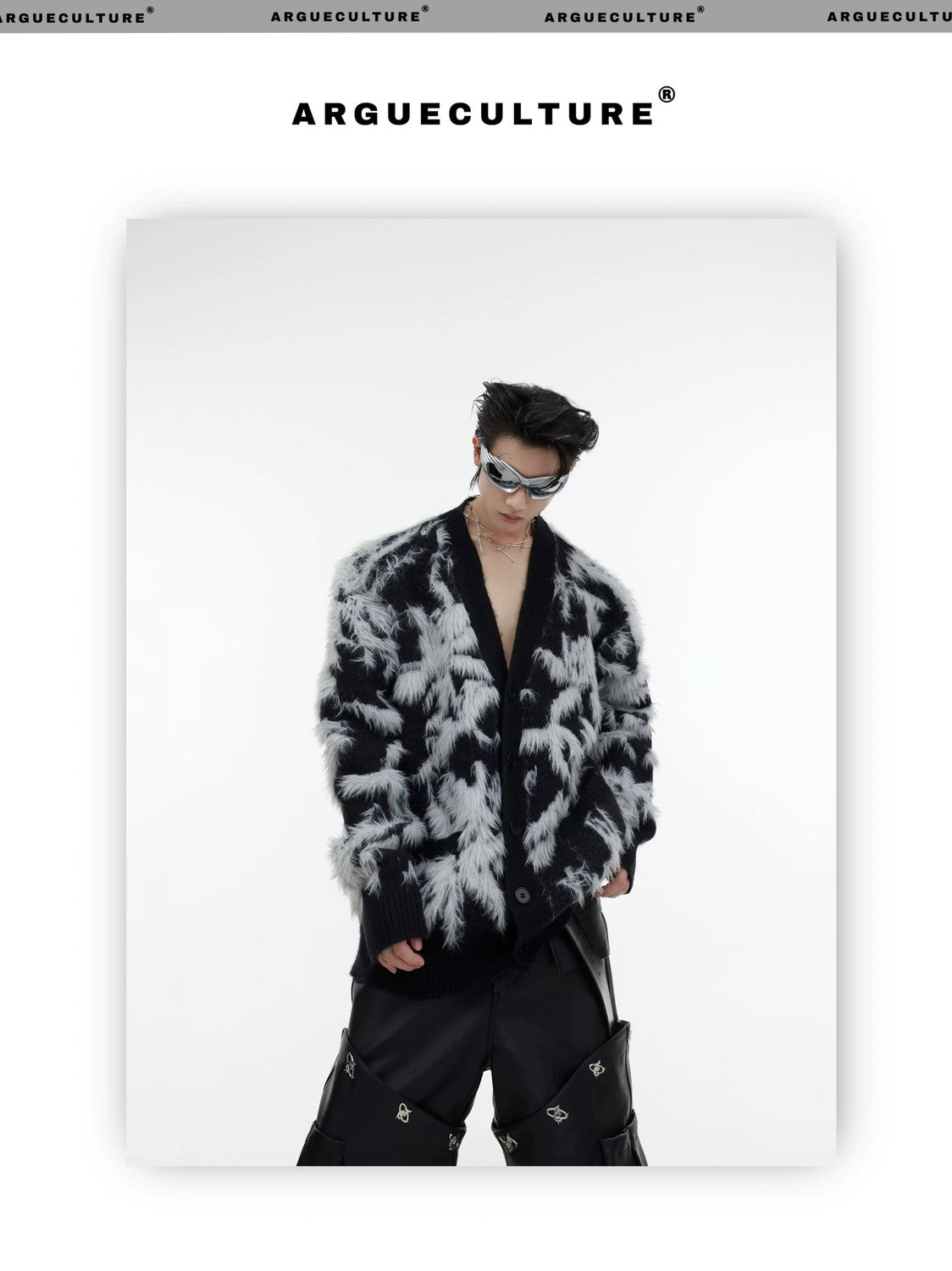 desc::retro-jacquard-faux-mink-cardigan-oversized-v-neck-detail-img-12