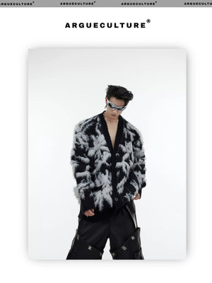 desc::retro-jacquard-faux-mink-cardigan-oversized-v-neck-detail-img-12