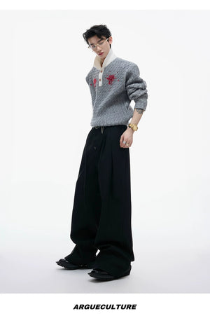 desc::retro-sequin-lapel-knit-sweater-diamond-button-top-detail-img-13