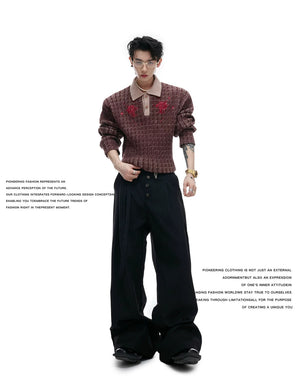 desc::retro-sequin-lapel-knit-sweater-diamond-button-top-detail-img-3