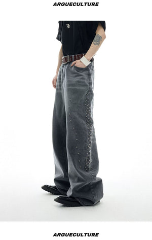 desc::retro-spine-metal-studded-washed-baggy-jeans-detail-img-11