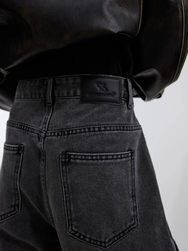 Retro Washed Denim Jeans with Multi Flap Pockets and Deconstructed - ArguE CulturE