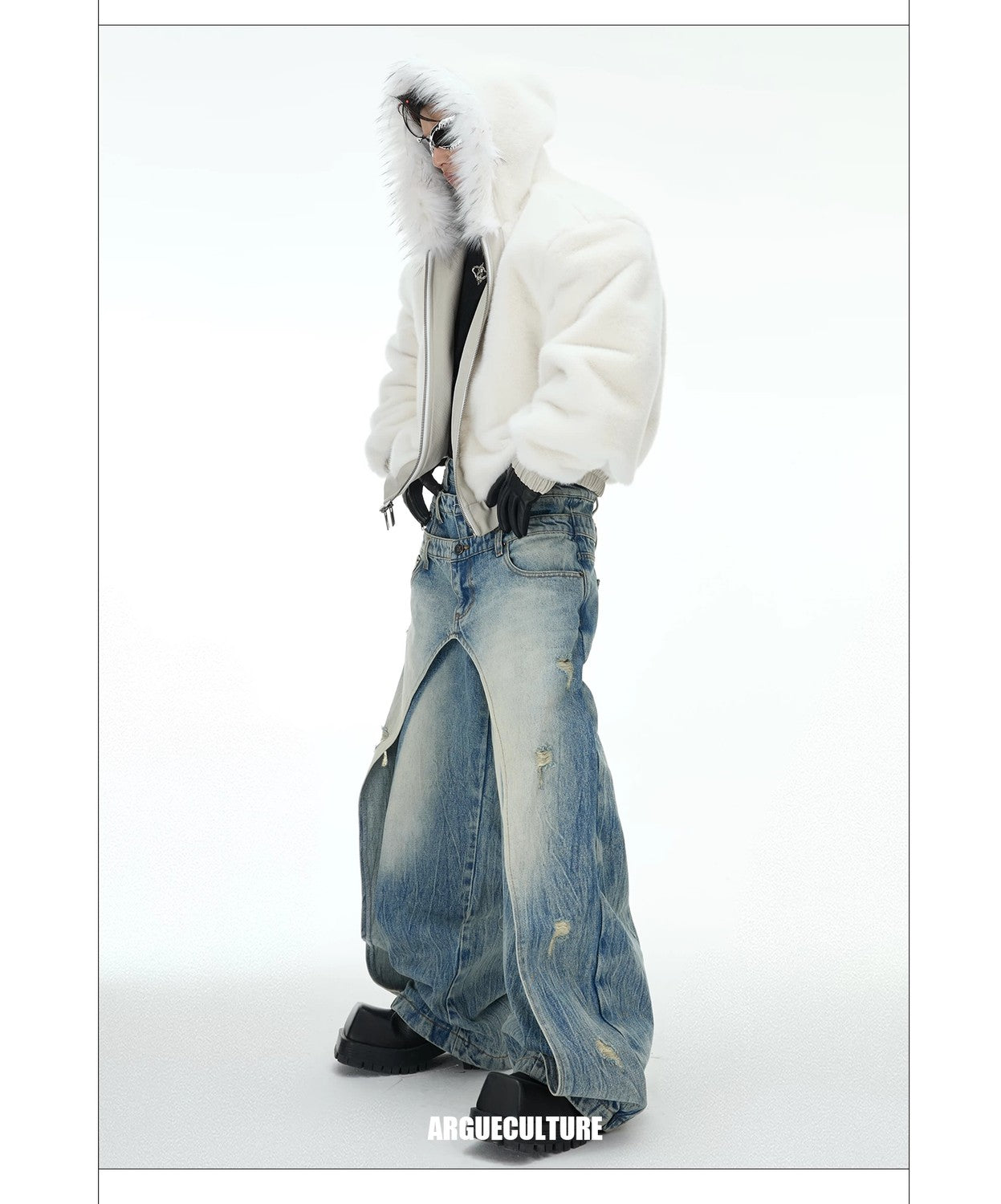 desc::reversible-fur-collar-pu-moto-jacket-thickened-parka-detail-img-27