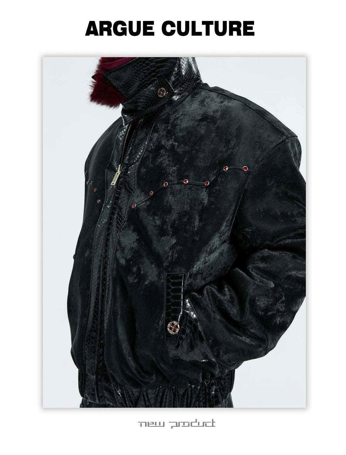 desc::reversible-gothic-faux-mink-fur-collar-jacket-detail-img-3