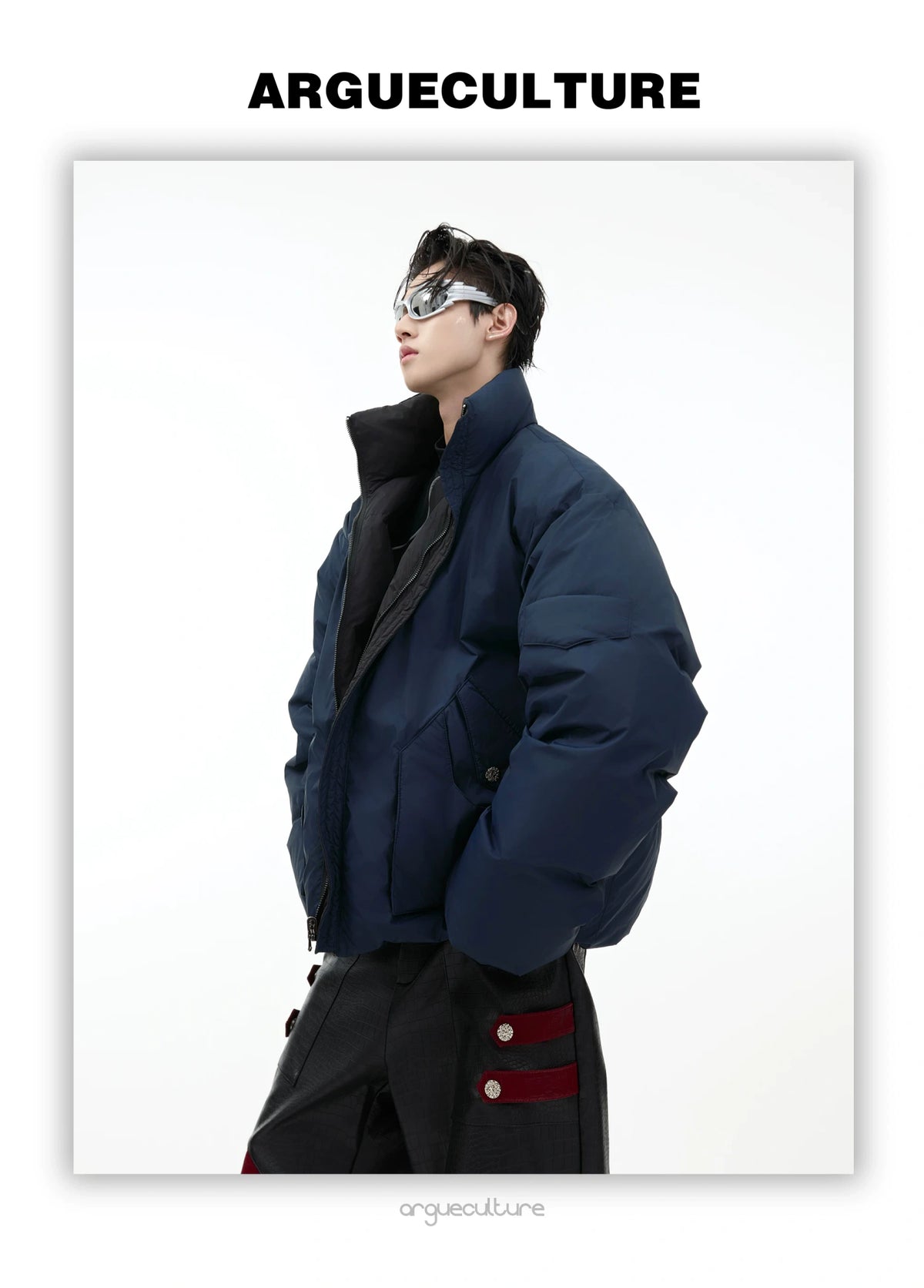 Reversible Stand-Collar White Duck Down Jacket - detail image 10