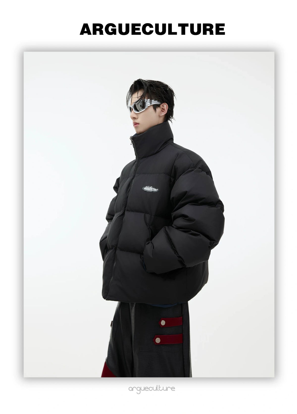 Reversible Stand-Collar White Duck Down Jacket - detail image 5
