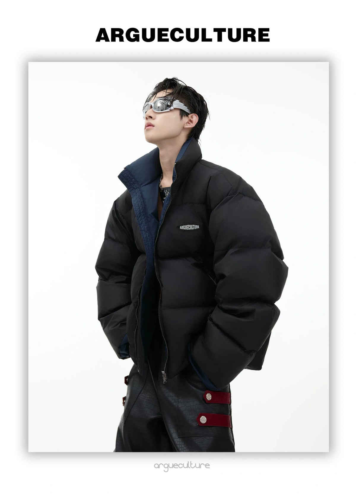 Reversible Stand-Collar White Duck Down Jacket - detail image 2
