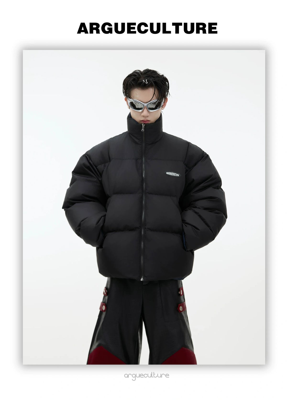 Reversible Stand-Collar White Duck Down Jacket - detail image 6