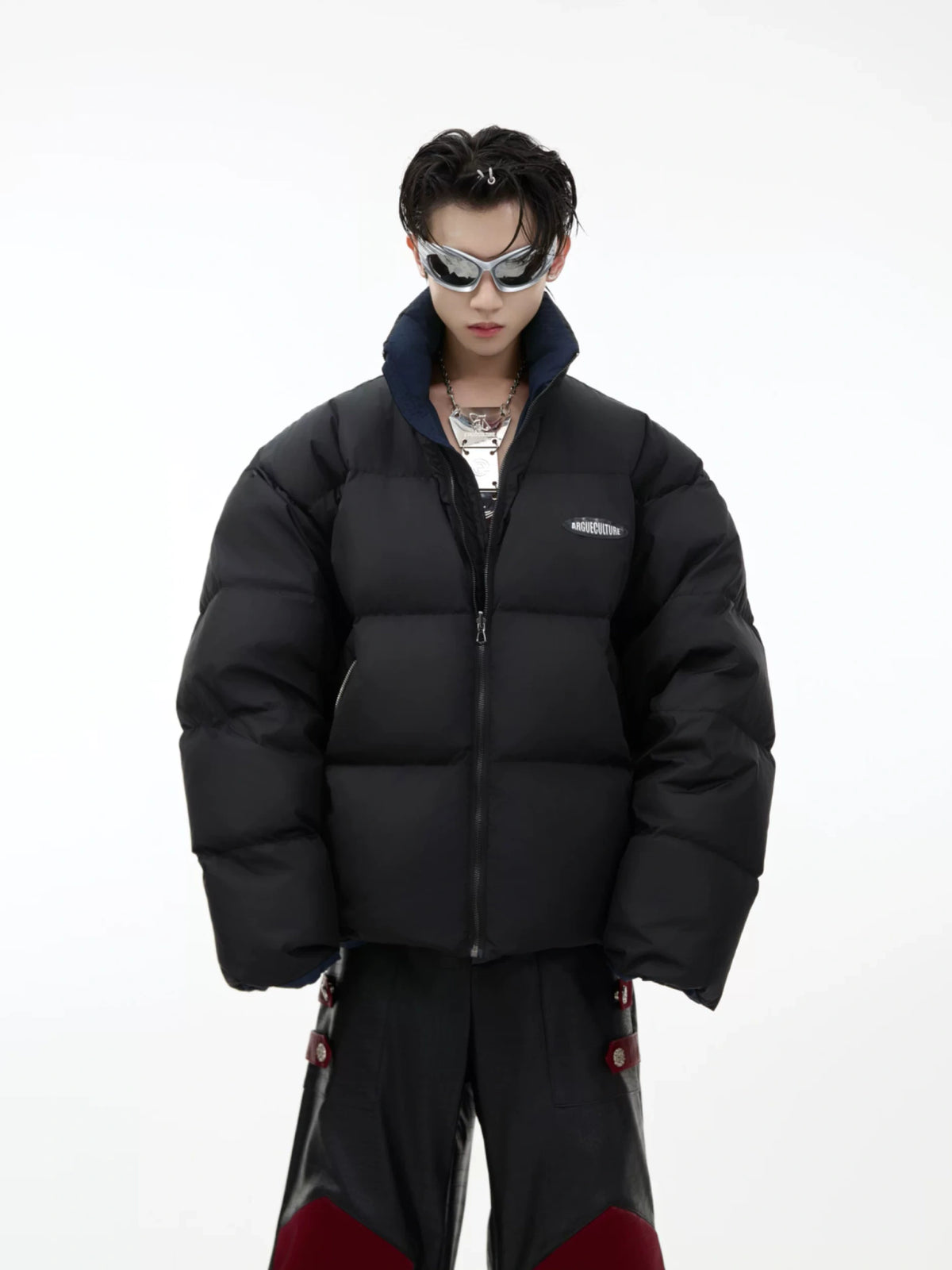 Reversible Stand-Collar White Duck Down Jacket - main image 3