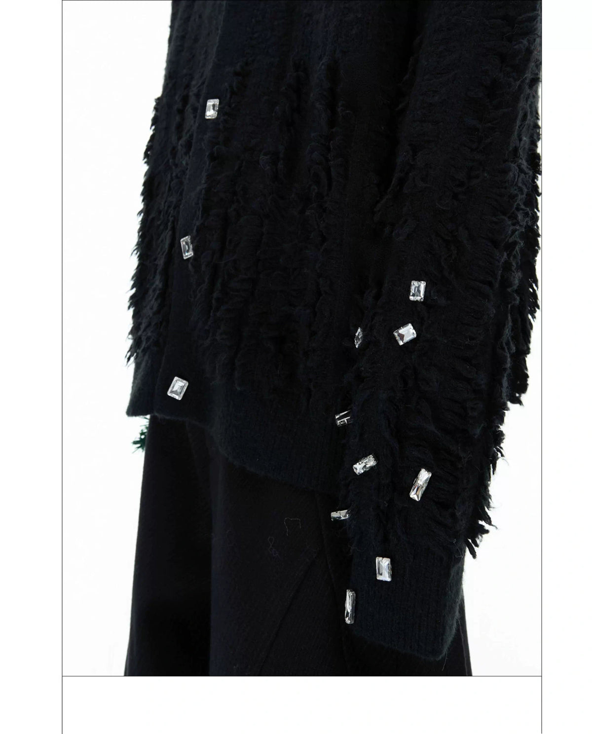 Rhinestone Distressed Knit Cardigan in Four Colors - detail image 16