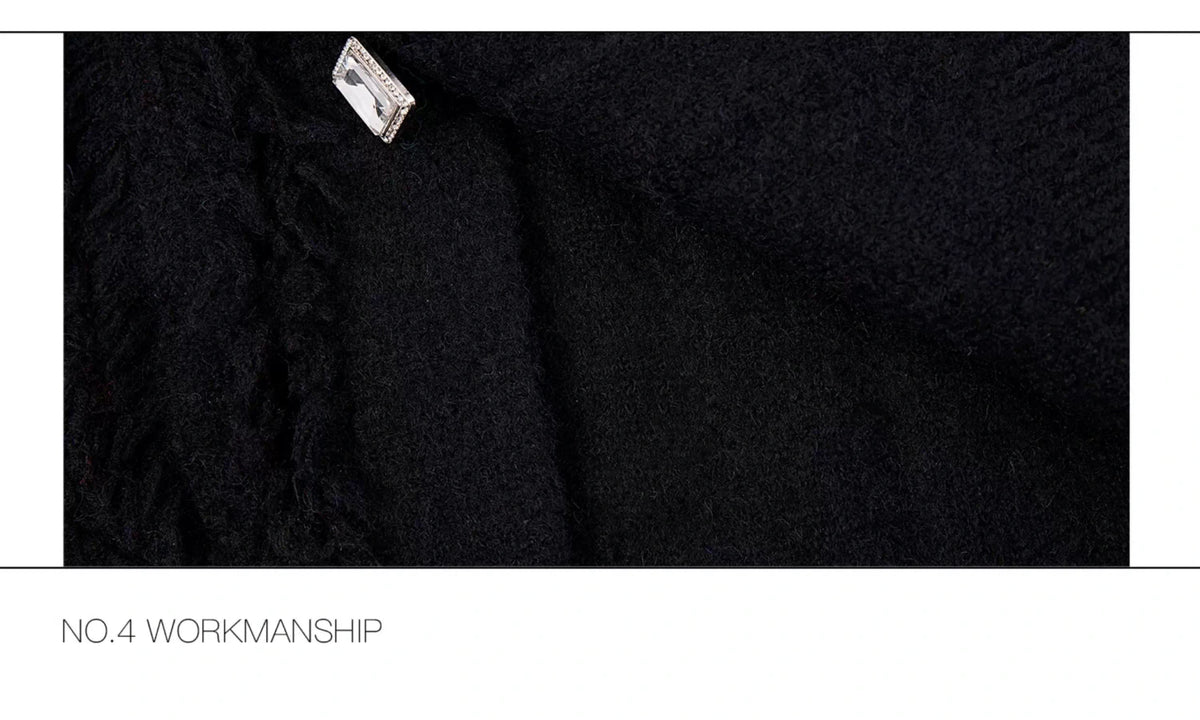 Rhinestone Distressed Knit Cardigan in Four Colors - detail image 26