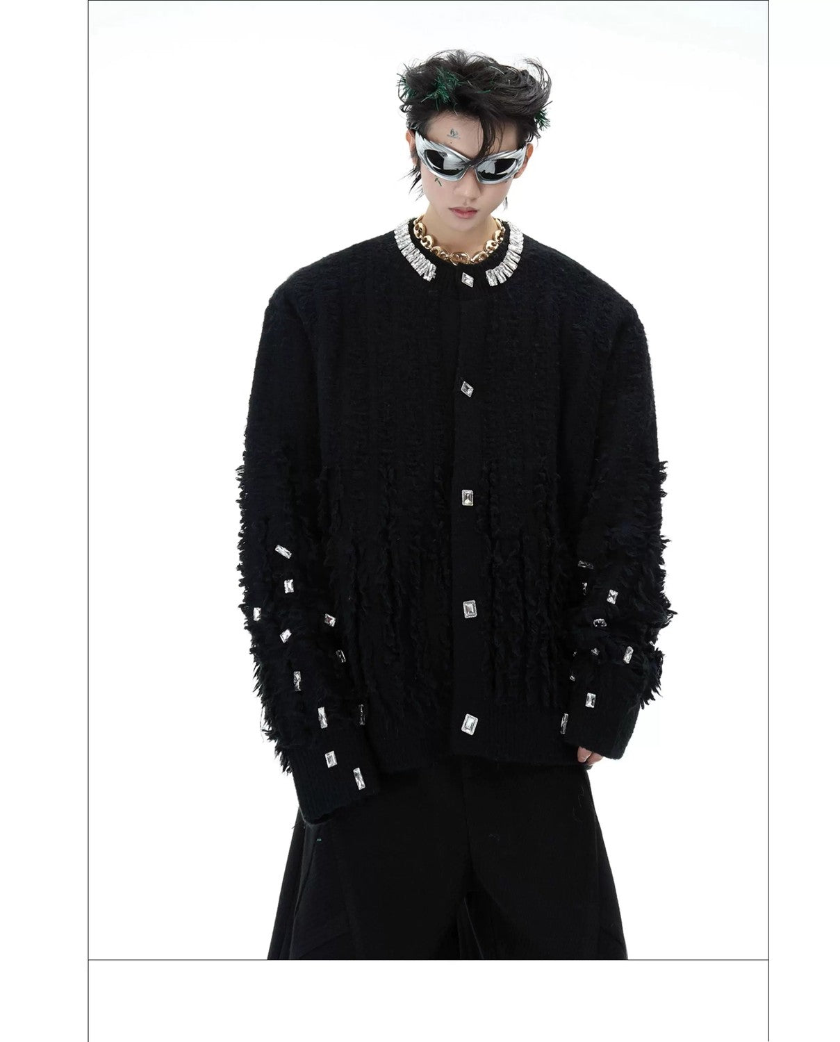 desc::rhinestone-embellished-oversized-knit-cardigan-with-fringe-detail-img-13