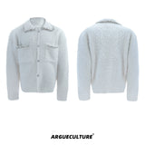 rhinestone-faux-mink-spliced-lazy-cardigan-for-men-black