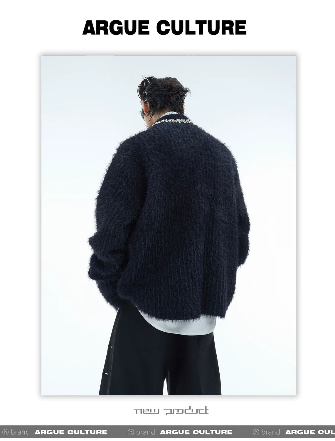 desc::rhinestone-faux-mink-spliced-lazy-cardigan-for-men-detail-img-15