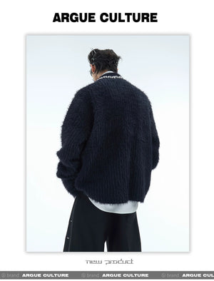 desc::rhinestone-faux-mink-spliced-lazy-cardigan-for-men-detail-img-15