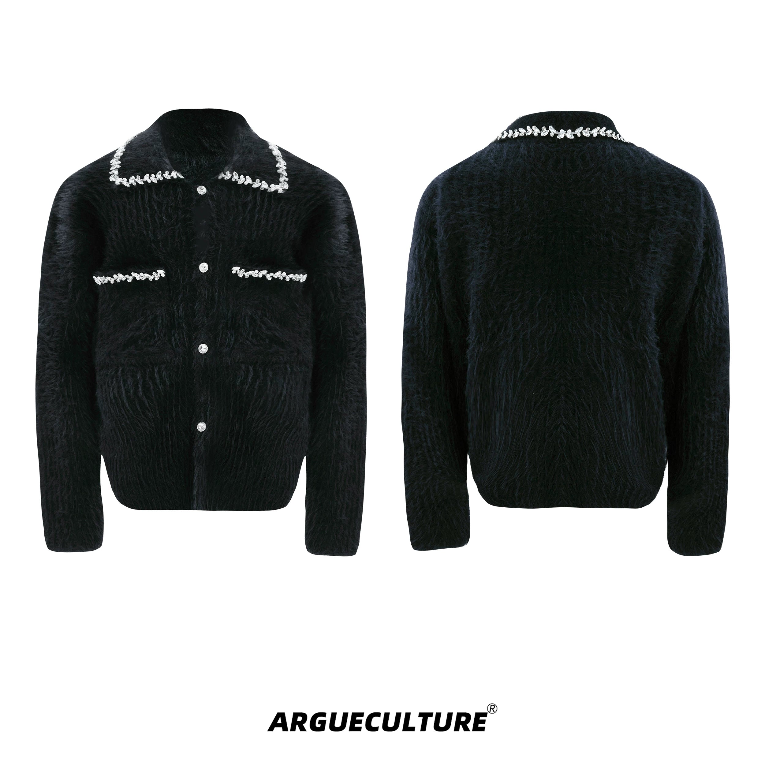 rhinestone-faux-mink-spliced-lazy-cardigan-for-men-white