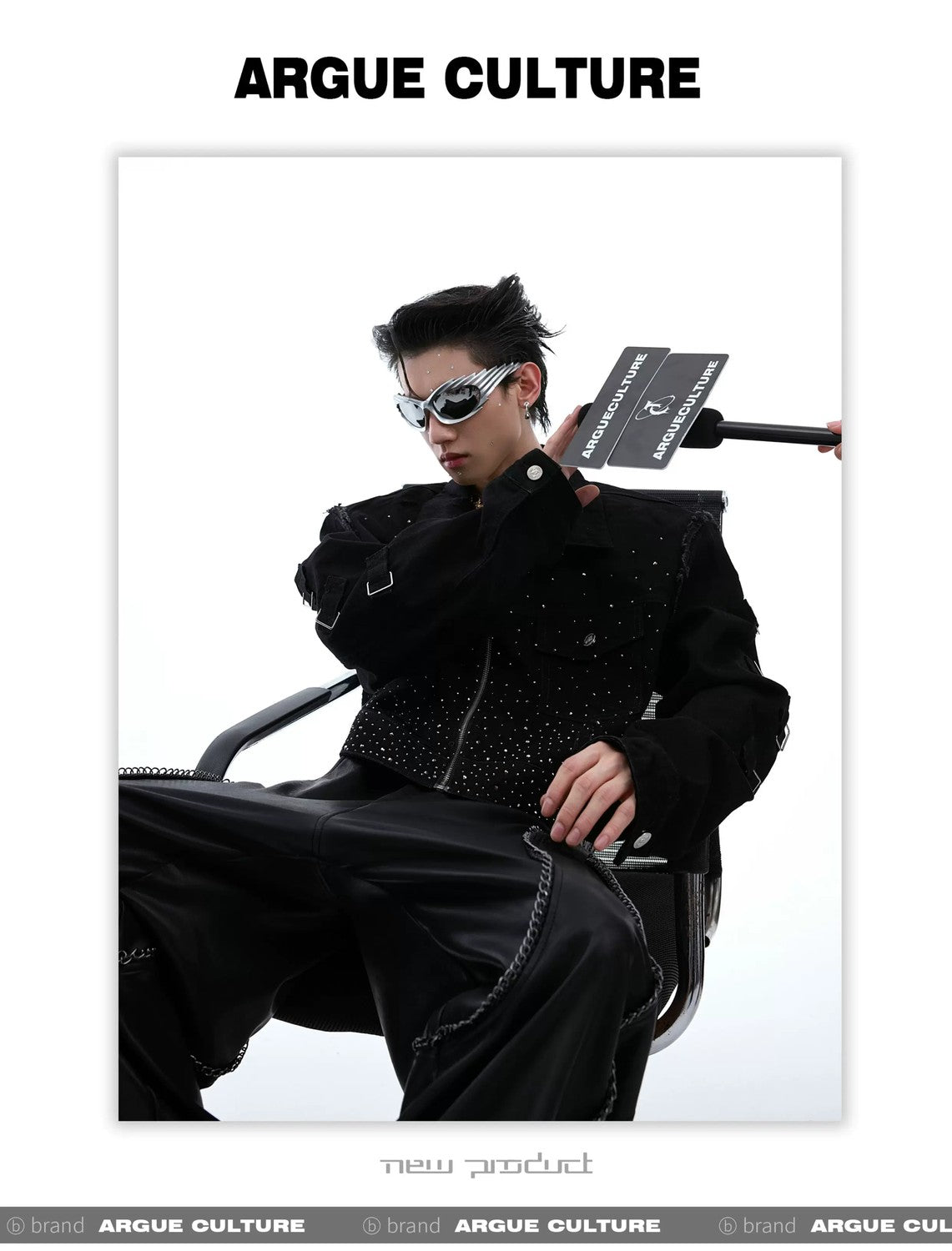 desc::rhinestone-gradient-cropped-jacket-avant-garde-shoulder-pad-detail-img-10