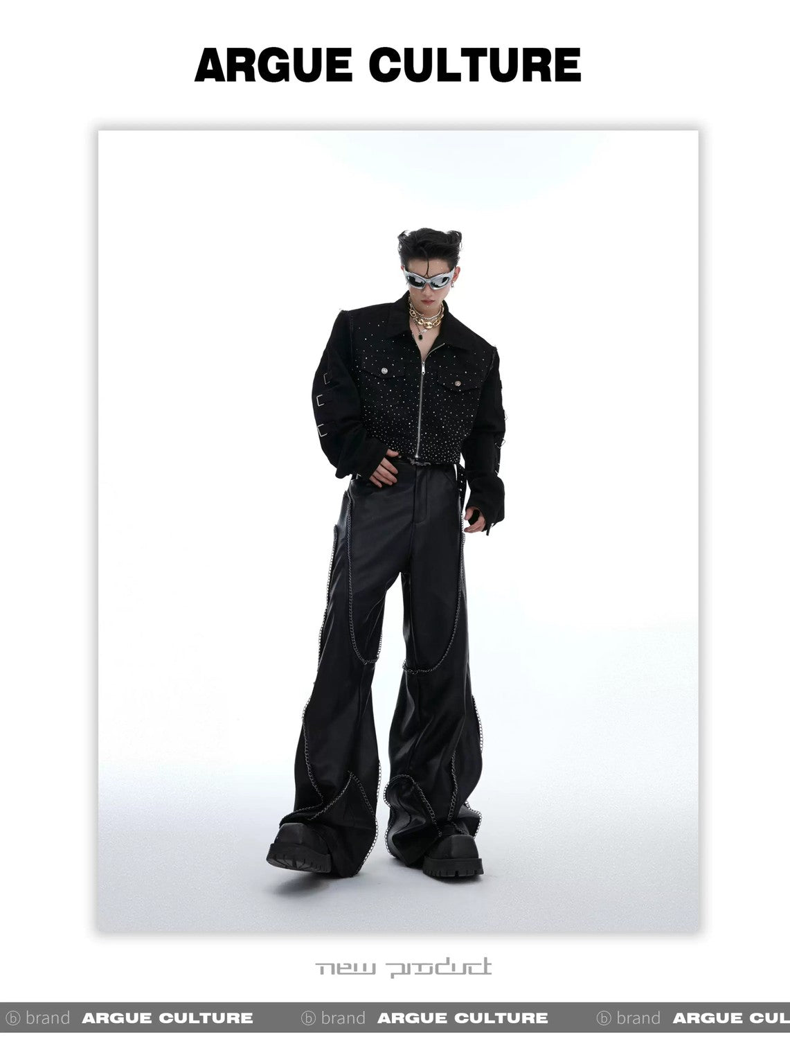 desc::rhinestone-gradient-cropped-jacket-avant-garde-shoulder-pad-detail-img-14