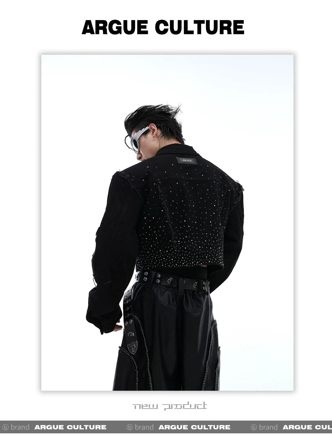 desc::rhinestone-gradient-cropped-jacket-avant-garde-shoulder-pad-detail-img-8