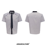 rhinestone-striped-patchwork-shirt-with-detachable-tie-blue