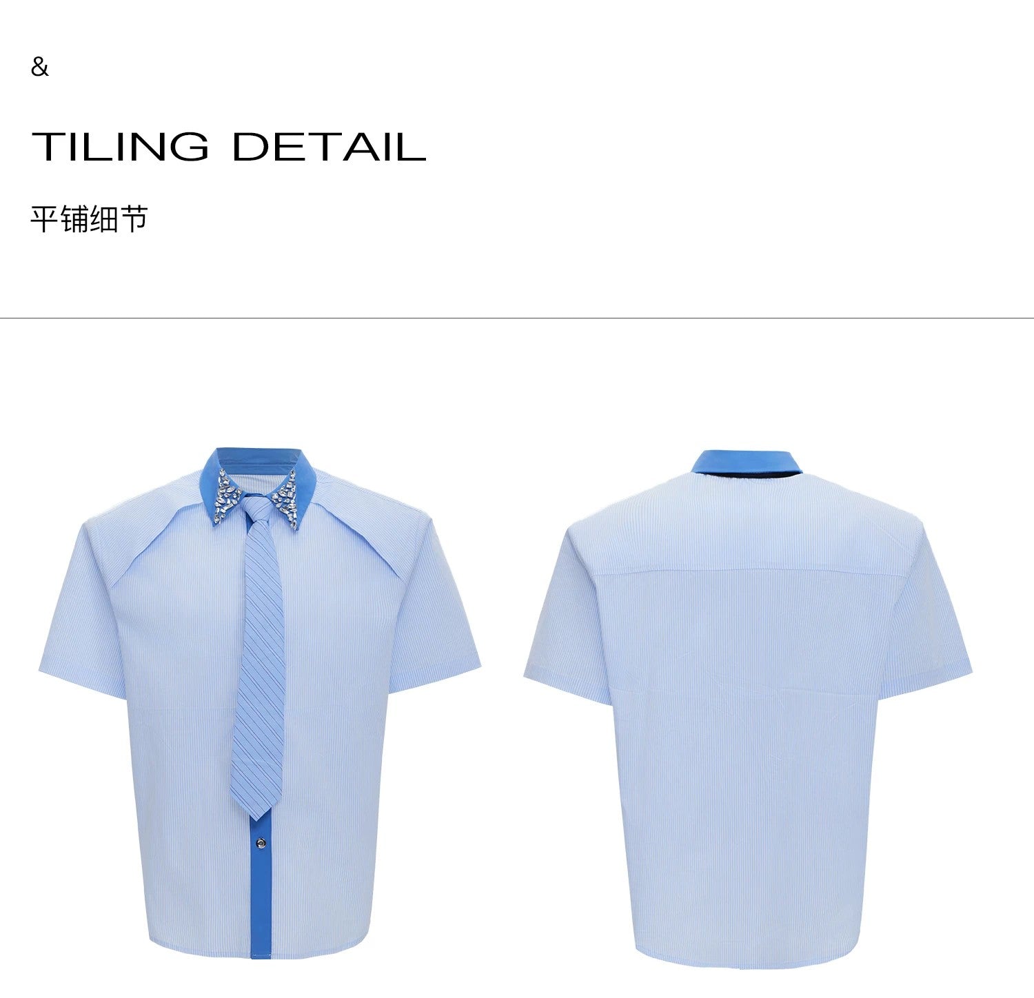 desc::rhinestone-striped-patchwork-shirt-with-detachable-tie-detail-img-16