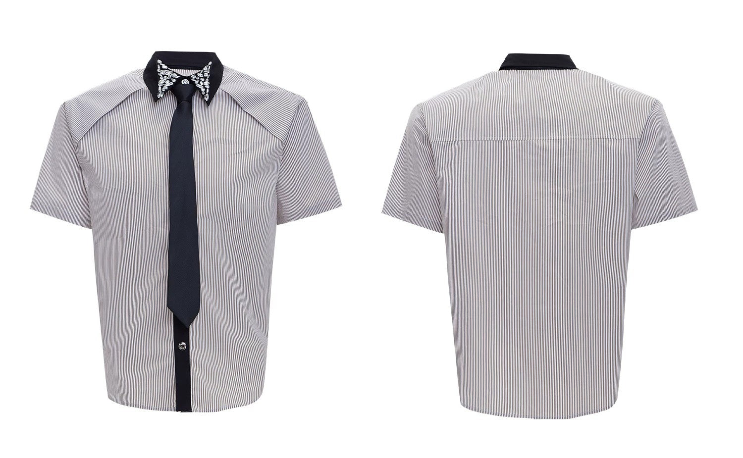 desc::rhinestone-striped-patchwork-shirt-with-detachable-tie-detail-img-17