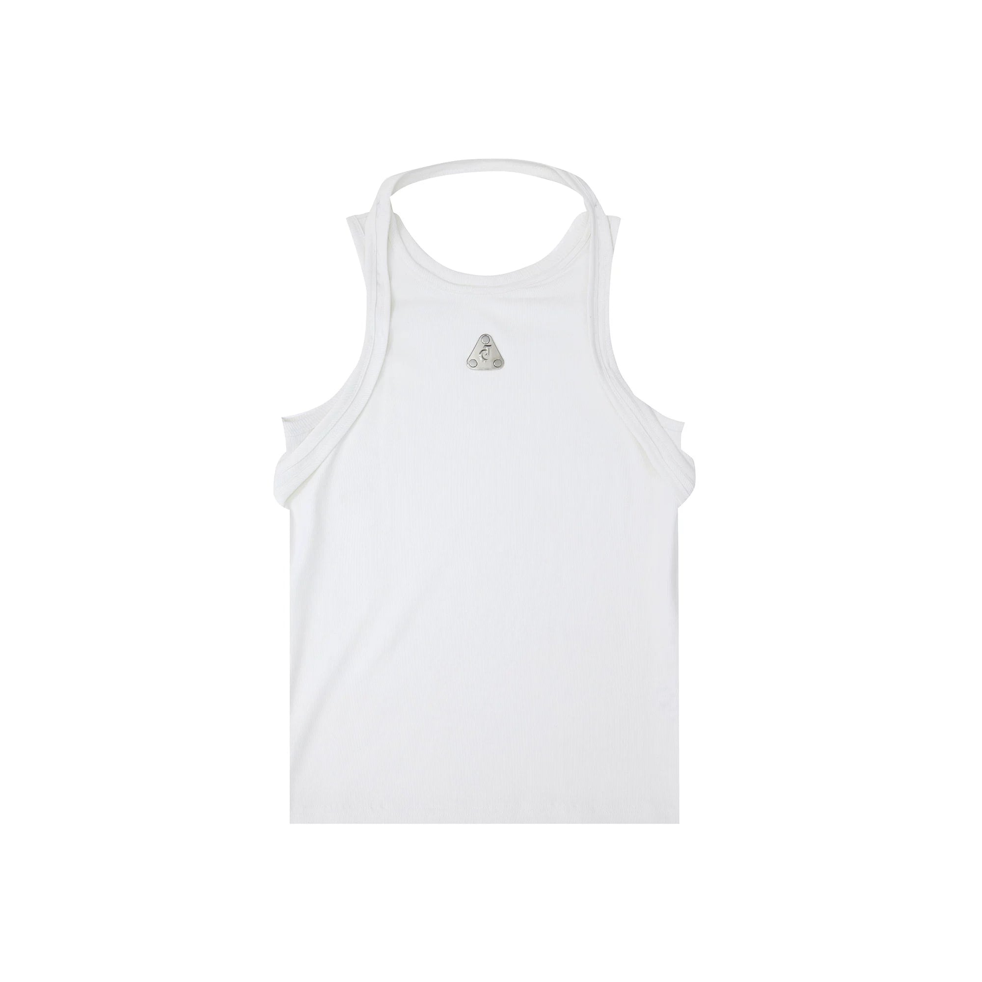 ribbed-deconstructed-tank-top-with-metal-logo-white