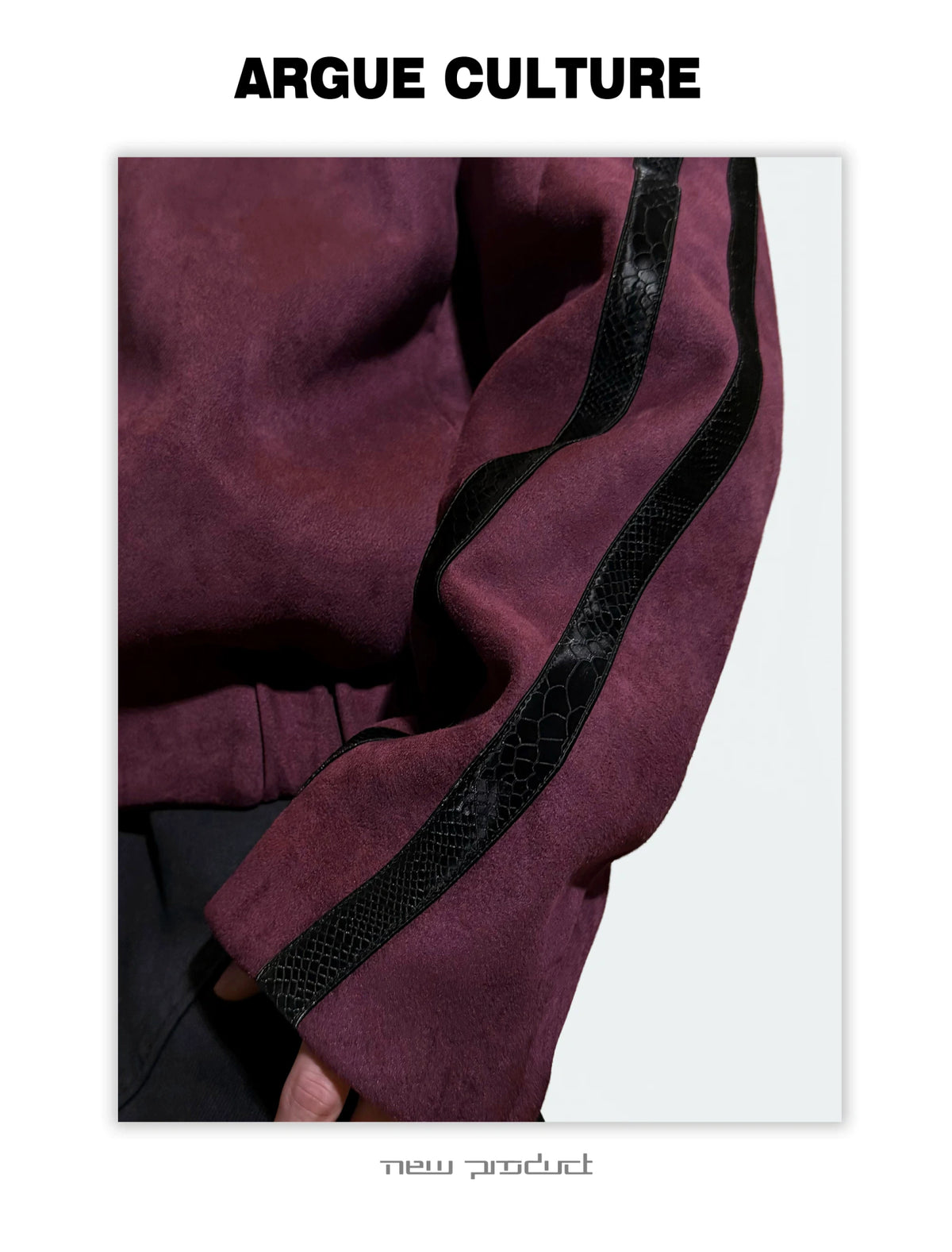 Rivet Spine Faux-Suede Cropped Jacket with Snake Panels - detail image 9
