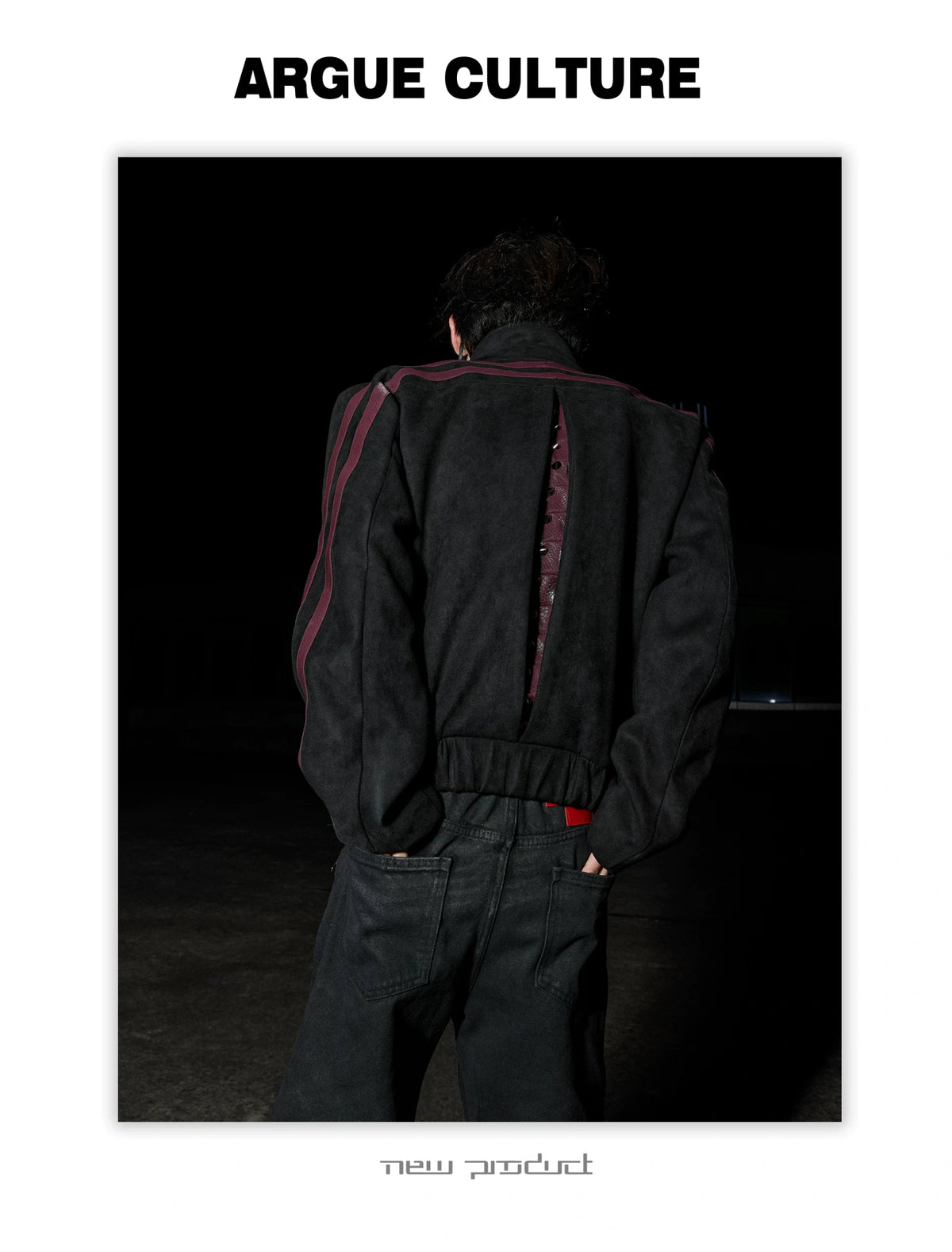 Rivet Spine Faux-Suede Cropped Jacket with Snake Panels - detail image 13
