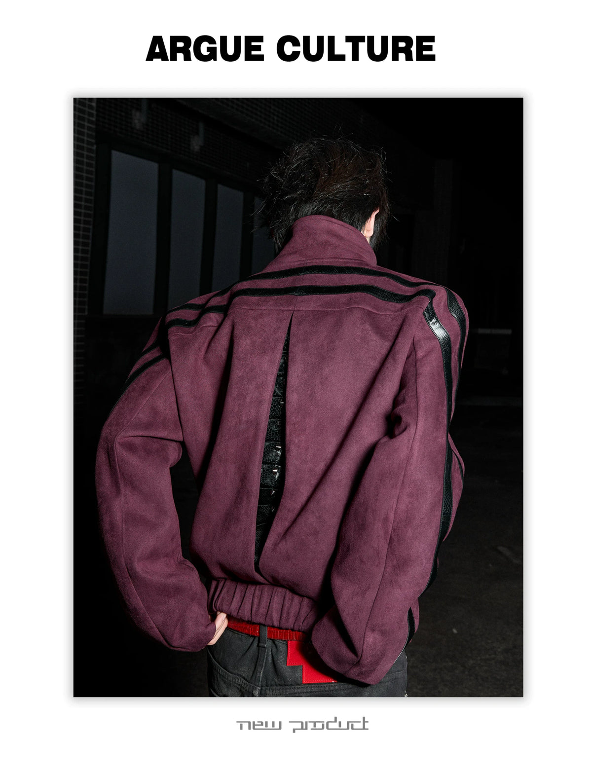 Rivet Spine Faux-Suede Cropped Jacket with Snake Panels - detail image 12