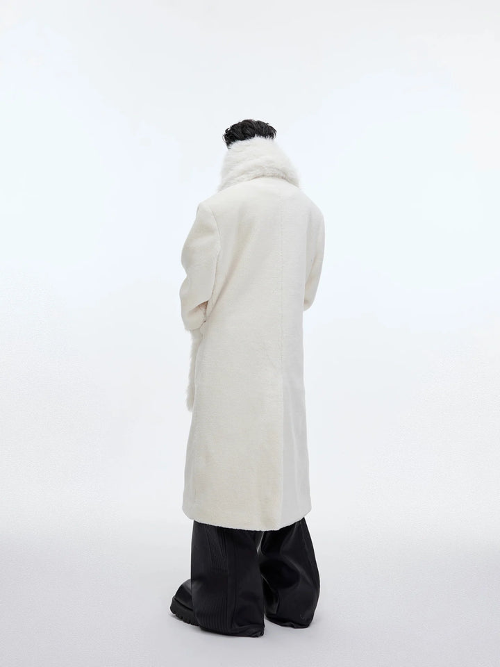 Scarf - Adorned Woolen Overcoat | Plush - Enhanced Longline Cocoon Coat - ArguE CulturE