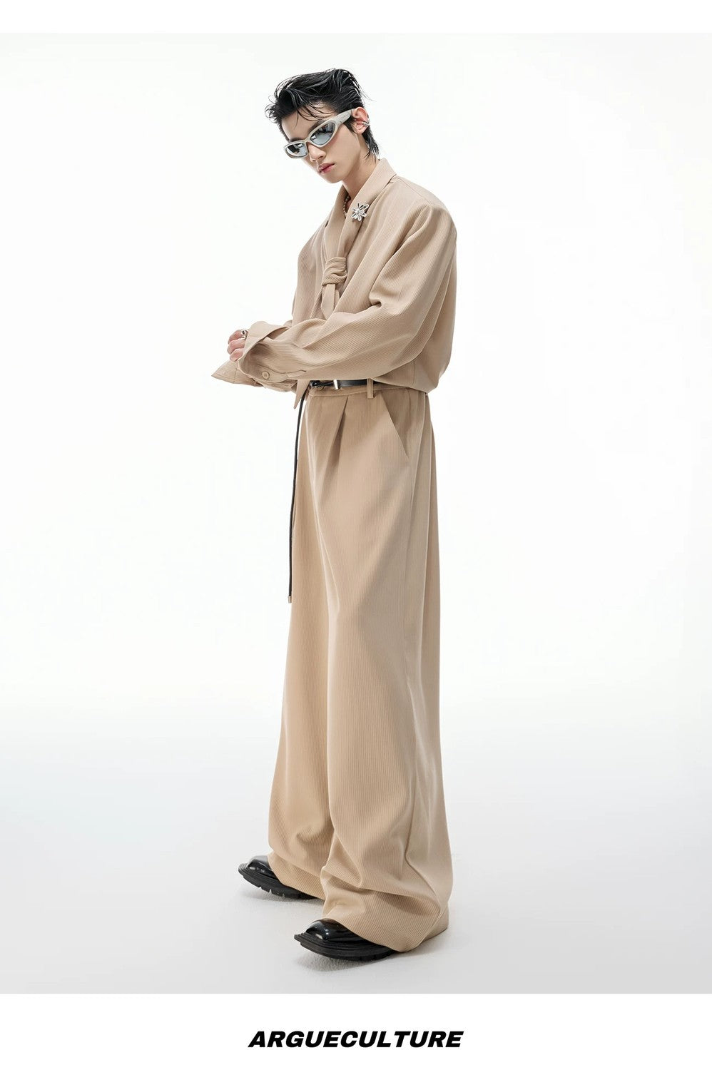 desc::scarf-neck-padded-shirt-ribbed-wide-leg-pants-set-detail-img-14