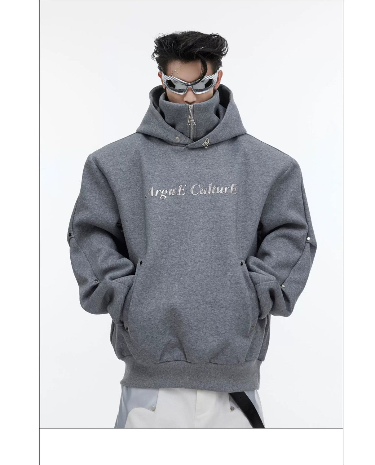 desc::sequin-deconstructed-high-neck-hoodie-urban-streetwear-detail-img-11