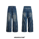 sequin-distressed-wide-leg-baggy-jeans-blue