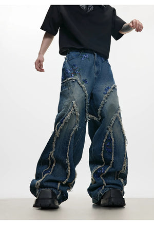 desc::sequin-distressed-wide-leg-baggy-jeans-detail-img-6