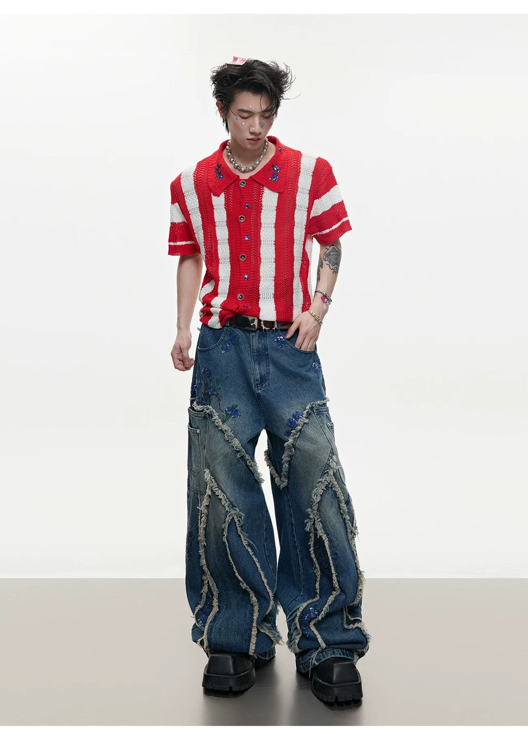 desc::sequin-distressed-wide-leg-baggy-jeans-detail-img-9