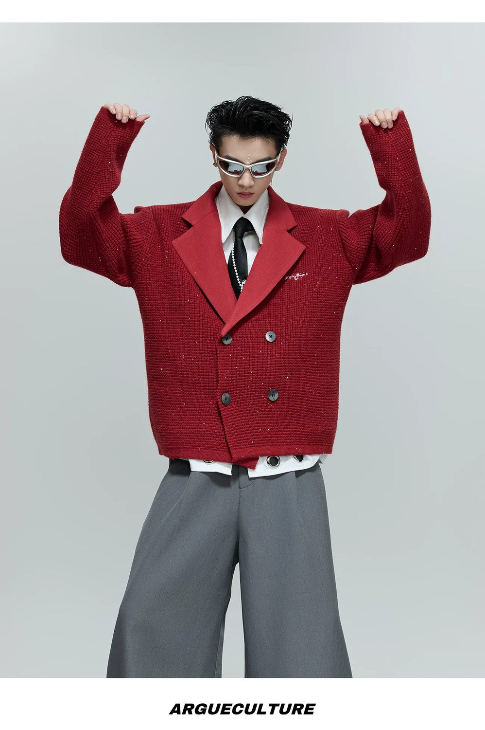 desc::sequin-double-breasted-knit-blazer-cardigan-detail-img-11