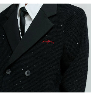 desc::sequin-double-breasted-knit-blazer-cardigan-detail-img-3