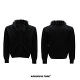 sequin-fur-collar-cable-knit-streetwear-cardigan-white