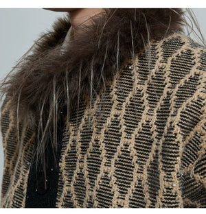 desc::sequin-heavyweight-knit-cardigan-with-rabbit-hair-collar-detail-img-3