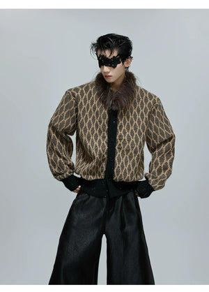 desc::sequin-heavyweight-knit-cardigan-with-rabbit-hair-collar-detail-img-4